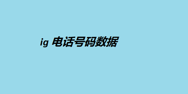 ig 电话号码数据