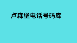 卢森堡电话号码库

